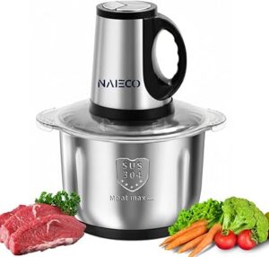 Multi-Function Food Chopper – 3L Stainless Steel Bowl & 4 Blades, Easy-to-Clean Meat Blender & Mincer, Food Processor for Meat, Vegetables & More