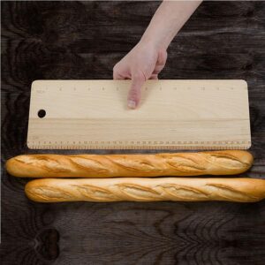 Baguette Transfer Peel -Bread Transfer Peel -15Inch - Baguette Flipping Board- French Bread Baking - Hanging Bread Peel Bakeware for French Bread Loaves and Ciabatta(Wood color)