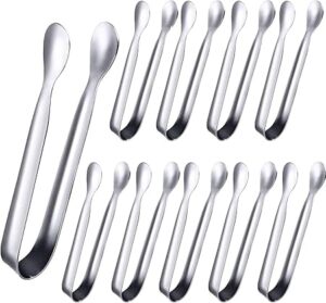 Tuklye Amzuia 10 Piece Stainless Steel Sugar Tongs,4.3inch Ice Tongs Kitchen Tongs Appetizers Tongs for Coffee Bar, Tea Party, Desserts Party, Sugar and Ice Bucket