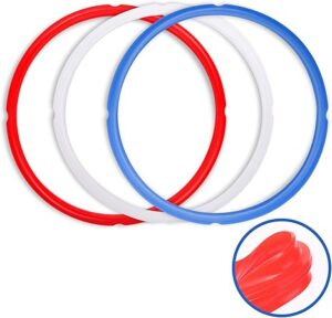 NETANY Sealing Rings for Instant Pot Accessories of 6 Qt Models - Red, Blue and Clear, Sweet and Savory Edition - 3 Pack BPA-Free Food-grade Replacement Silicone Seal Gaskets for Instpot 6 Quart
