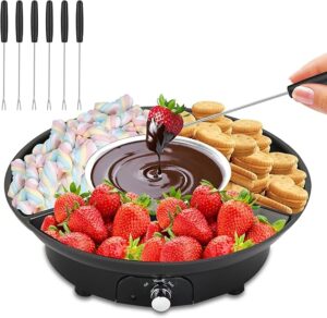 Electric Fondue Pot Set,Chocolate Fondue Kit Melting Chocolate Machine with 6 Dipping Forks,Chocolate Melter for Cheese Candy Christmas Valentine Birthday