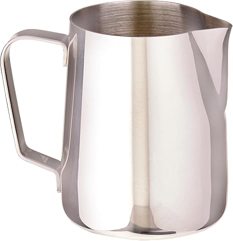 Rattleware 350ml Stainless Steel Macchiato Milk Frothing Pitcher – Barista Steam Jug for Espresso Machines Milk Frothers, Latte Art. Precise Pouring, Durable Handle, Ideal for Cafes (Silver)