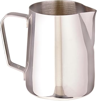 Rattleware 350ml Stainless Steel Macchiato Milk Frothing Pitcher – Barista Steam Jug for Espresso Machines Milk Frothers, Latte Art. Precise Pouring, Durable Handle, Ideal for Cafes (Silver)