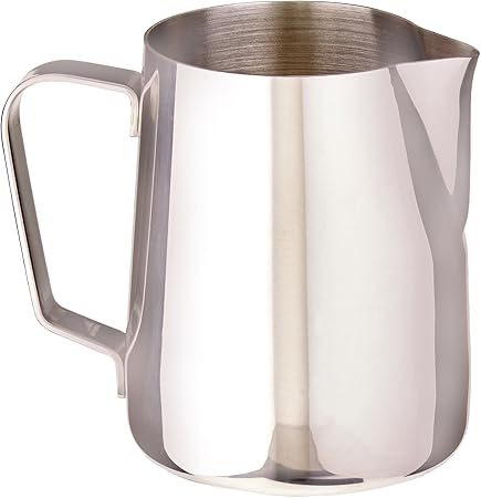 Rattleware 350ml Stainless Steel Macchiato Milk Frothing Pitcher – Barista Steam Jug for Espresso Machines Milk Frothers, Latte Art. Precise Pouring, Durable Handle, Ideal for Cafes (Silver)