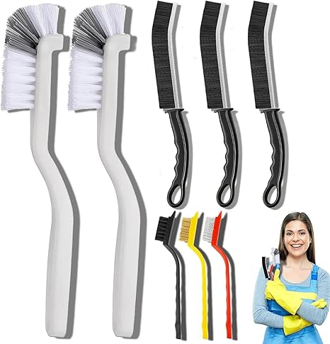 8PCS Cleaning Brush Set, Multi Purpose Gap Brush for Kitchen,Bathroom,Car, Grout, Window Tracks,Bathtub,Vehicle,Faucets,Bowl,Teapot,Cup, Home Essentials Scrub Cleaning Tools,Hard Crevice Cleaning
