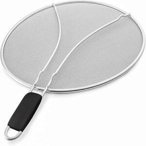 Azonee Grease Splatter Screen Guard, Extra Fine Mesh Frying Pan Cover for Frying Pan, Stops 99% of Hot Oil Splash, Protects Skin from Burns, 33 cm