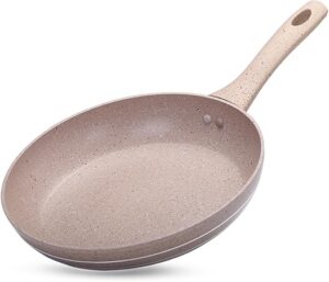 Royalford Rf9464 Smart Fry Pan With Durable Marble Coating Forged Aluminium Construction, Non-Stick For Gas, Induction & Ceramic Hobs - 3.8Mm Bottom (26X5) Cm, Beige, Rf9464Bge