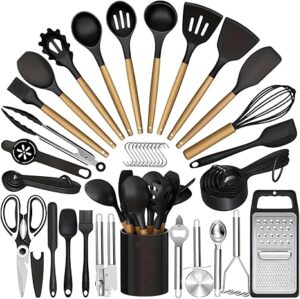 Beauenty 44PCS Silicone Kitchen Things - Popular Kitchen Accessories & House Gadgets for Home, House Hold Essential, Cooking Utensils Set for Nonstick Cookware,