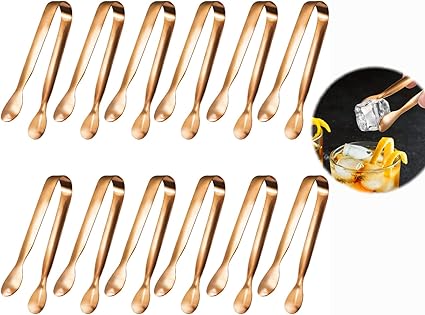 Serving Tongs Small Serving Utensils for Parties Catering Kitchen Tongs,Food-Grade 304 Stainless Steel Serving Tongs Cooking Tongs for Tea Party Coffee Appetizer Tongs Rose Gold 12 Pcs