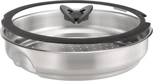 Tefal Stainless Steel Ingenio Steamer + Glass Lid Black