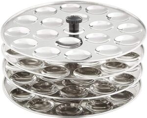 Dynore Stainless Steel Small/Mini Idly Stand/Idly Maker Makes 72 Mini Idly at Once. (Round 4 Plate Mini Idli)