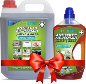 ECOLYTE+ Antiseptic Disinfectant, Premium Liquid, Effective Germ Protection Antibacterial & Personal Hygiene, Versatile & Effective, Used in Bathing, Laundry, All purpose Cleaner (1 Liter & 5 Liter)