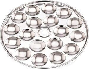 Expresso Stainless Steel Mini Idli Plate, Thick Gauge, 19.4 cm, 1 Piece for Perfectly Steamed 18 Idlis