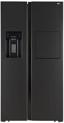 TCL 775L Side by Side Refrigerator with Inverter Motor, Ice Maker, Mini Bar, Water Dispenser, No Frost, Power Cool & Freeze, Child Lock, LED Light, 1 Year Warranty, Black Finish - C775SBIM