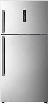 Kelon 770 Liters Double Door Top Mount, Total No Frost Fridge & Freezer with LED and Touch Control, Interior LED Light & Large Crisper with Humidity Control, Inox, Inverter Compressor, Model KRD77WRS