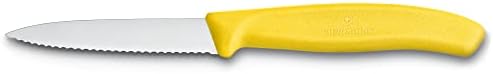 Victorinox Swiss Classic Wavy Edge Pointed Tip Paring Knife, Yellow, 6.7636.L118