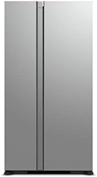Hitachi 700L Gross Side by Side 2 Door Refrigerator RS700PUK0GBS, 10 Year Warranty on Inverter Compressor, No Frost Fridge, Dual Fan Cooling-Quick Freezing-LED Panel-Easy Twist Ice Maker, Glass Silver