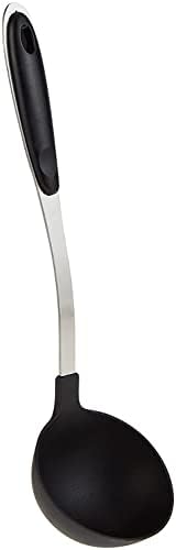 Royalford nylon soup ladle with gripped stainless steel handle black color.