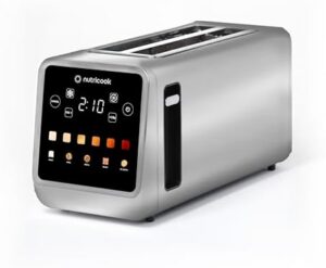 Nutricook 4-Slice Smart Toaster with 6 Browning Levels, Auto Shut-Off, Reheat, Defrost, Bun Warmer & Favorite Button | Bagel, Waffle, Pastry, Muffin Modes | Stainless Steel,1450W,2-Year Warranty,TS401