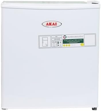 Akai 60L Single Door Compact Mini Refrigerator With Freezer Box, 1 Shelf, Bottle Storage Racks, Built In Condenser, Mini Fridge Best for Kitchen, Bedroom, Office 47Dx45Wx50H Cms, White RFMA-K60DW6