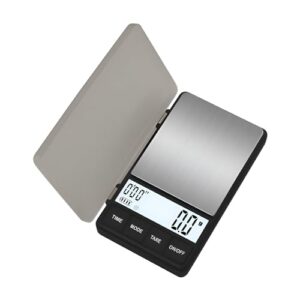 Espresso Scale with Timer 1000g x 0.1g Small & Thin Travel Coffee Scale, Mini Digital Scale Grams and Ounces with Large Backlit LCD Stainless Steel Pocket Food Scale Drip Tray Pulling Scale