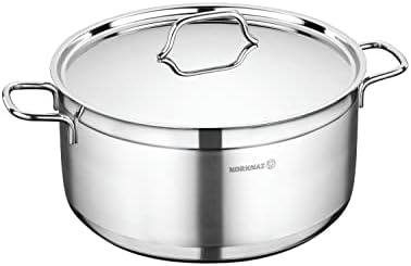 Korkmaz Alfa Plus Couscous 10 Pcs Tri-Ply Bottom Stainless Steel Cookware Set | Sandwich Bottom Induction Compatible Pots and Pans Set | Silver - KA1998