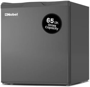 Nobel 65 L Gross / 47 L Net, Single Door Refrigerator, Defrost, R600a Refrigerant, Temperature Control, Inside Light, Removable gasket, Climate Class T, Shelf, Bottle Rack NR65S Dark Silver