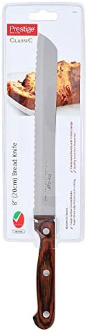 Prestige 20 CM Bread Knife|Stainless Steel Blade|Ergonomic Handle|Dishwasher Safe-Brown