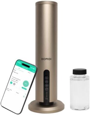 120mL Essential Oil Diffuser with Bluetooth, Two-Fluid Atomization Technology, 300m³ Coverage, Smart Touch Control, Aluminum Alloy for Home/Office/Spa/Hotel -Golden