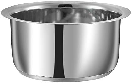 Vinod Stainless Steel, Sandwich Bottom, Tope Set 5 litres and 6 litres - 2 Pieces (Induction and Gas Stove Friendly) Without Lids,2 Years Warranty, Silver