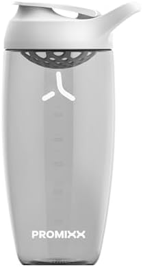 Promixx Pursuit Protein Shaker Bottle - Premium Shaker for Protein Shakes - Lifetime Durability, Leakproof, Odourless - 700ml / 24oz (Arctic White)