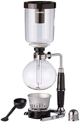 Hario Technica 3 Cup Coffee Syphon – 450ml Heatproof Borosilicate Glass Vacuum Brewer with Alcohol Burner, Rich Flavor