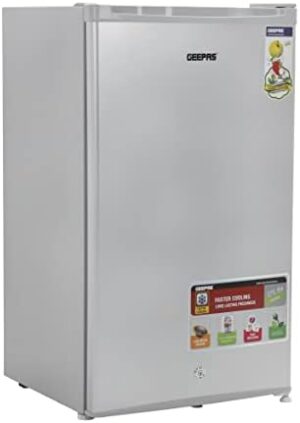 Geepas GRF119SPE 110L Single Door Refrigerator - Free Standing Durable Double Door Refrigerator, Quick Cooling & Long-lasting Freshness, Low Noise, Defrost Refrigerator | 1 Year Warranty