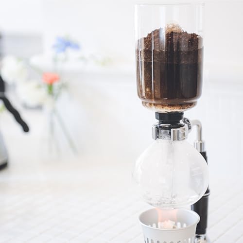 Hario Technica 3 Cup Coffee Syphon – 450ml Heatproof Borosilicate Glass Vacuum Brewer with Alcohol Burner, Rich Flavor