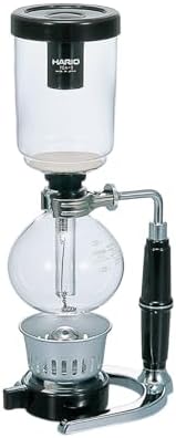 Hario Technica 3 Cup Coffee Syphon – 450ml Heatproof Borosilicate Glass Vacuum Brewer with Alcohol Burner, Rich Flavor