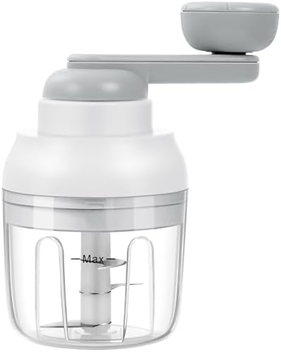 Azonee Manual Garlic Chopper, Food Chopper for Kitchen, 250ml Vegetable Chopper, Portable Mini Food Cutter for Vegetables, Fruits, Chili Peppers, Ginger, Onion, Garlic, Herbs and Meat