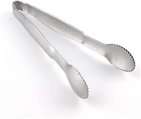 KASTWAVE Silver Mini Serving Tongs, U-Shaped Stainless Steel for Desserts Coffee Tea Sugar Ice Cube Appetizer Kitchen Party - 4 Pcs