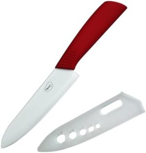 Pigeon by Stovekraft Edge Ceramic Knife 4 Inch (Red::White)