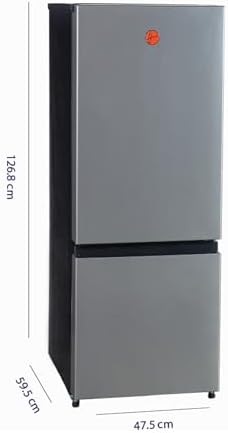 Hoover 203L 2 Door Combi Refrigerator, Total No Frost, Multi Air Flow Cooling, LED Interior Light, Freezer Drawer & Tray, 1 Year Manufacturer, Inox Finish- HBR-K203-S
