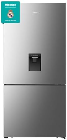Hisense RB5P504NMI3 - Two Door Bottom-mount 500L Freezer Fridge, Water Dispenser, Super Freeze, Total No Frost, 79.4x69.8x172.5 cm (W/D/H), Silver, 1 Year Full & 10 Years Compressor Warranty