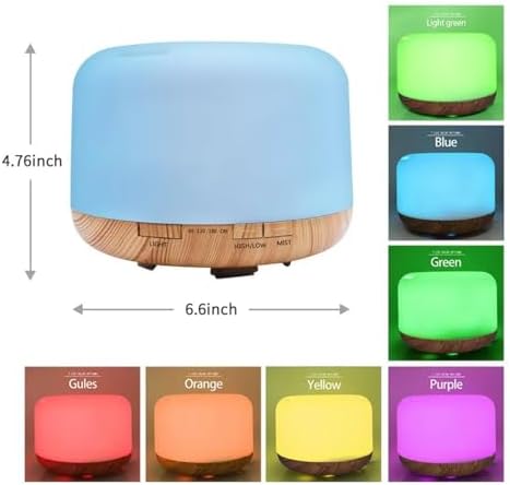 Beauenty 500ml Premium Essential Oil Diffuser With Remote Control,Ultrasonic Aromatherapy Fragrant Oil Humidifier Vaporizer,7 Color Led Lights, Ultra-Quiet Operation,Timer And Auto-Off Switch