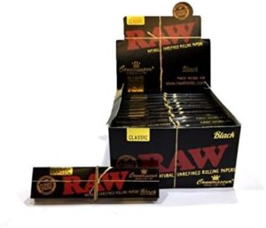 Black Classic Connoisseur(King Size Slim Rolling Papers + Tips) Multibuy Full box 24 Booklets