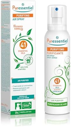 Puressentiel Purifying Air Spray 200 ml - Patented Formula - Air & Surfaces - 100% Natural Origin and Fragrance - Pure Essential Oils - Propellant Gas and aerosol Free - Home, Office, car