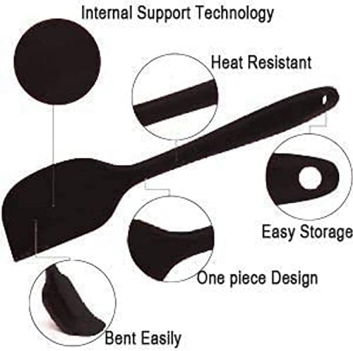 SKY-TOUCH Silicone Spatula Set - 6 Piece Non-Stick Rubber Spatula Set, Heat-Resistant Spatula Kitchen Utensils Set for Cooking, Baking and Mixing