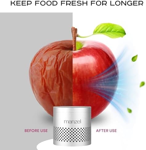 Manzel, Fridge and Freezer Odor Remover, 10 year Life Span, Air Freshener for Refrigerator and Home, Beats Baking Soda and Bamboo Charcoal, perfect for: Car, Shoe Box, Cat Litter, Gym Bag