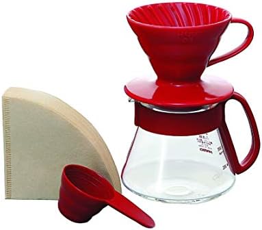 Hario Pour Over Set with Ceramic Dripper Size 01 Red VDS-3012R