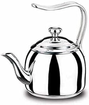 Korkmaz Droppa Tea Pot 2.7L | Stainless Steel Induction Compatible Tea Pot | Silver - KA054