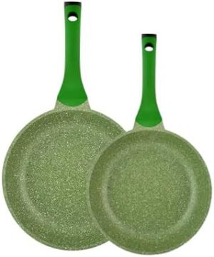 Prestige Essentials Granite Non Stick Set Combo | 24cm + 28CM Fry Pan Set | Induction Cookware Set 2 Pieces | Green - PR80996