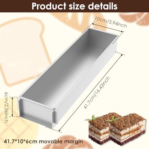 Rectangle Cake Pan, Nonstick Tiramisu Pan, Cake Baking Tray, Rectangular Box Cheese Baking Tray, Rectangle Cake Mold, Tiramisu Dessert Making Molds, Cheesecake Pan Mousse Cake Mold (Removable)