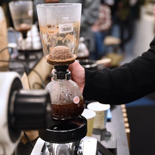 Hario Technica 3 Cup Coffee Syphon – 450ml Heatproof Borosilicate Glass Vacuum Brewer with Alcohol Burner, Rich Flavor
